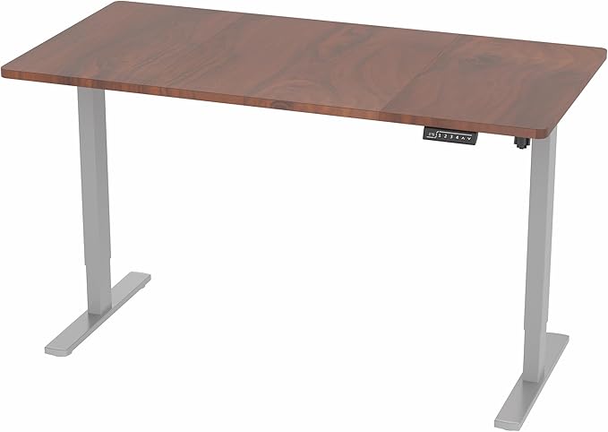 VIVO Electric 60 x 30 in Standing Desk, Memory Height Adjustment, 1B Series, Dark Walnut Top Gray Frame, DESK-KIT-1G6D-30