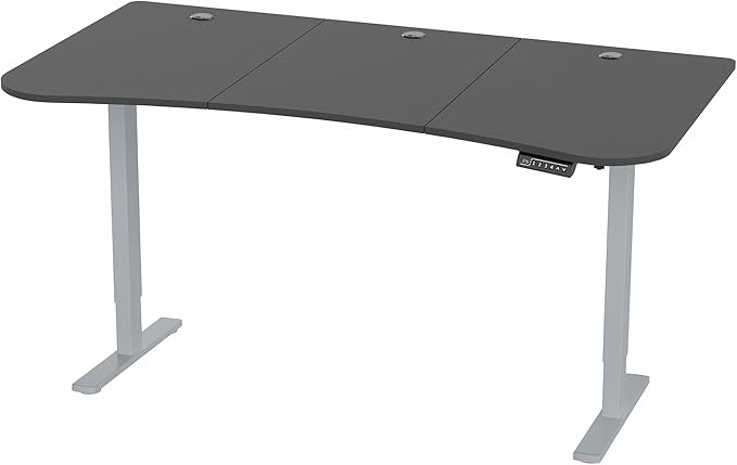 VIVO Electric 63 x 32 in Standing Desk, Memory Height Adjustment, 1B Series, Black Top Gray Frame, DESK-KIT-1G1B