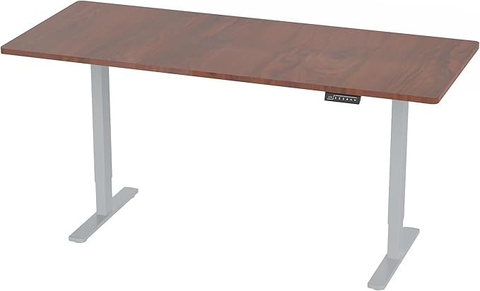 VIVO Electric 71 x 30 in Standing Desk, Memory Height Adjustment, 1B Series, Dark Walnut Top Gray Frame, DESK-KIT-1G7D