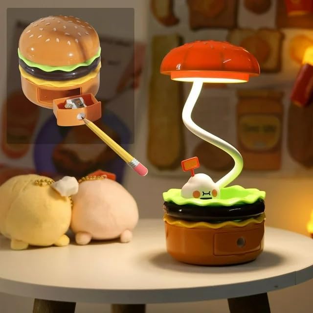 Generic Cute Desk Lamp,Table lamp,Night Lights,Hamburger Small Night lamp,Desk Accessories, Room Decor for Boys Girls Gifts, Yellow, SY-KD300