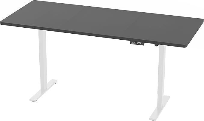 VIVO Large Electric 83 x 30 in Standing Desk, Memory Height Adjustment, 1B Series, Black Top White Frame, DESK-KIT-1W8B