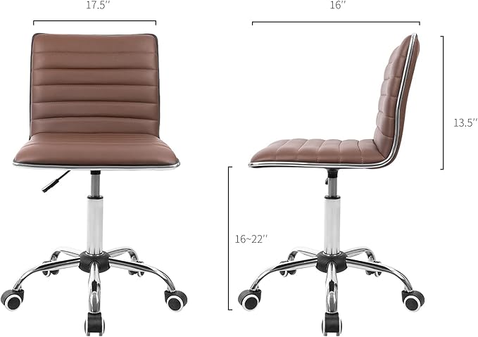 JUMMICO Office Chair Mid Back Task Chair Adjustable Home Computer Executive Desk Chair with 360° Swivel (Brown)