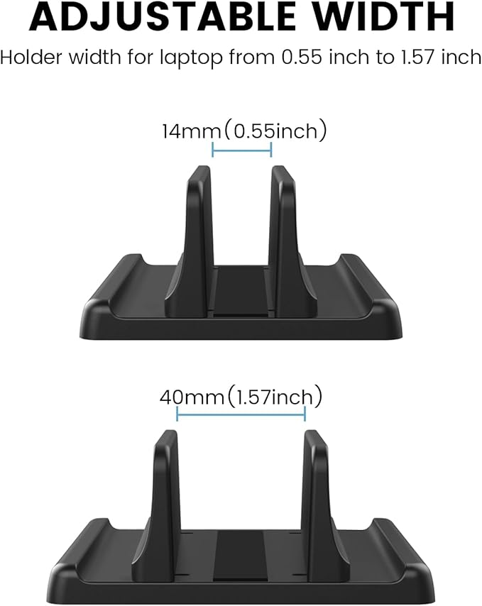 3 in 1 Vertical Laptop Stand Holder,Adjustable ABS Plastic Desktop Notebook Dock,Vertical Laptop Stand Space-Saving for All MacBook/Surface/Samsung/HP/Dell/Chrome Book