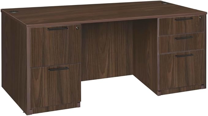 Regency Legacy 71 x 35 in. Office Desk with Double Full Pedestal- Neo Walnut