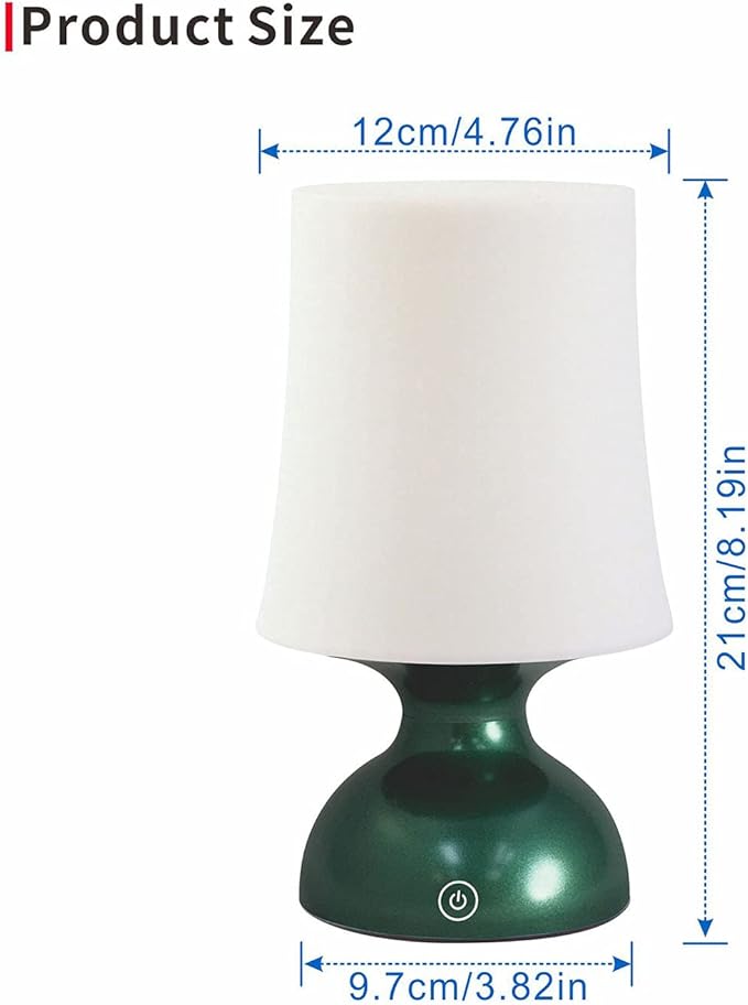 LED Green and White Lamp, Nordic Style Table lamp, Minimalist Desk Lamp, Battery Table Lamp,Cordless Table Lamp,Christmas Gift