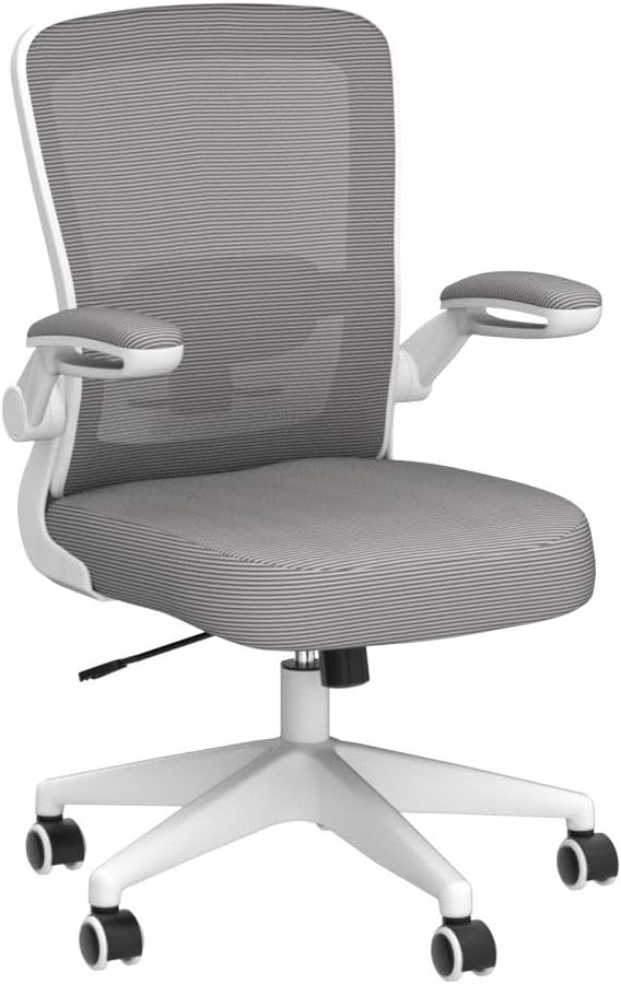 FelixKing Office Chair, Ergonomic Desk Chair Breathable Mesh Chairs Adjustable High Back Lumbar Support Flip-up Armrests, Executive Rolling Swivel Comfy Computer Chairs Home Office Gray