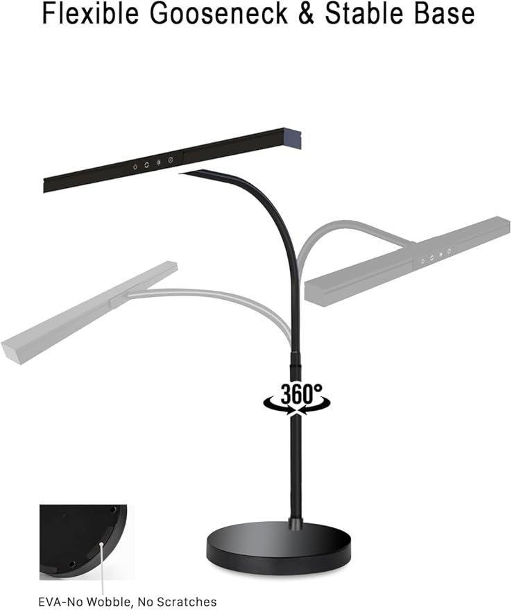 Piano Light for Upright Piano,Wide Illumination Covering Music Sheet 88 Key LED Piano Lamp for Grand/Digital Pianos,Dimmable Desk Lamp 3 Color Modes,Gooseneck,Timer,Eye Care Music Stand Light Black