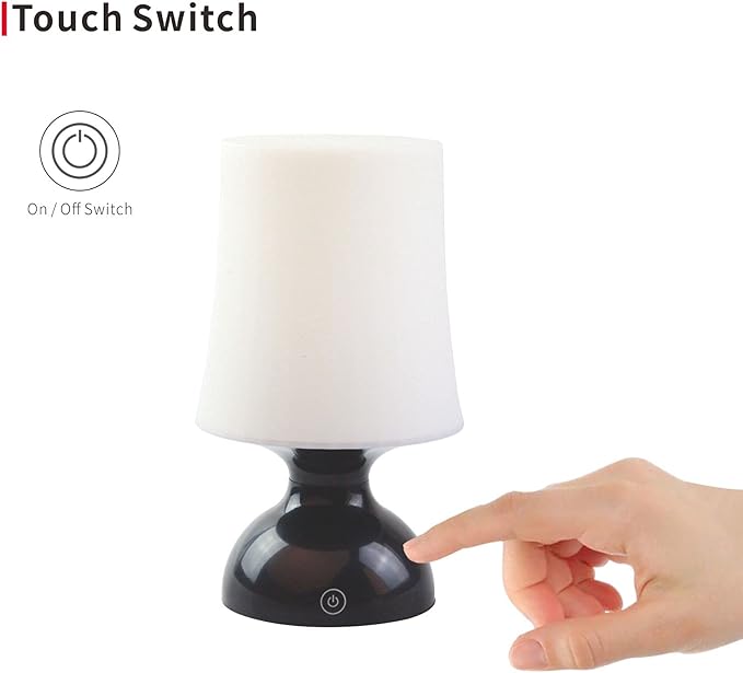 LED Mood Light,Black and White Lamp,Nordic Style Table lamp,Minimalist Desk Lamp,Nursery Night Light,Battery Operated Table Lamp,Children Bedside Gift, Portable LED Lamp