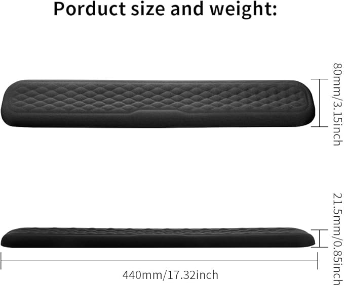 Vaydeer Keyboard Wrist Rest, Large Full Keyboard Support Pad, Memory Foam Hand Rest Cushion for Desk, Ergonomic Computer Laptop Mac Typing Padded, Office Gaming Palm Arm Carpal Tunnel Pain Relief