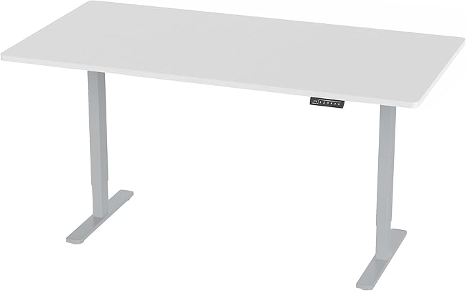 VIVO Electric 71 x 30 in Standing Desk, Memory Height Adjustment, 1B Series, White Top Gray Frame, DESK-KIT-1G7W