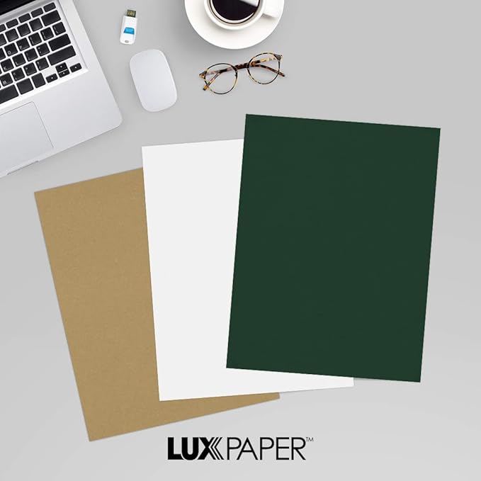 LUXPaper 8.5" x 11" Cardstock | Letter Size | Green Linen | 100lb. Cover (183lb. Text) | 500 Qty