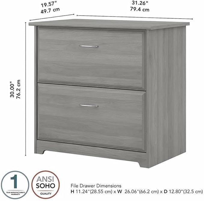 Pemberly Row 2 Drawer Lateral File Cabinet in Modern Gray - Engineered Wood