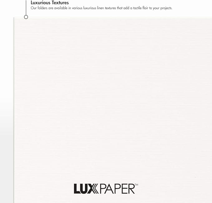 LUXPaper 9.5" x 12" Certificate Holders | White Linen | 100lb. Cover | 25 Qty