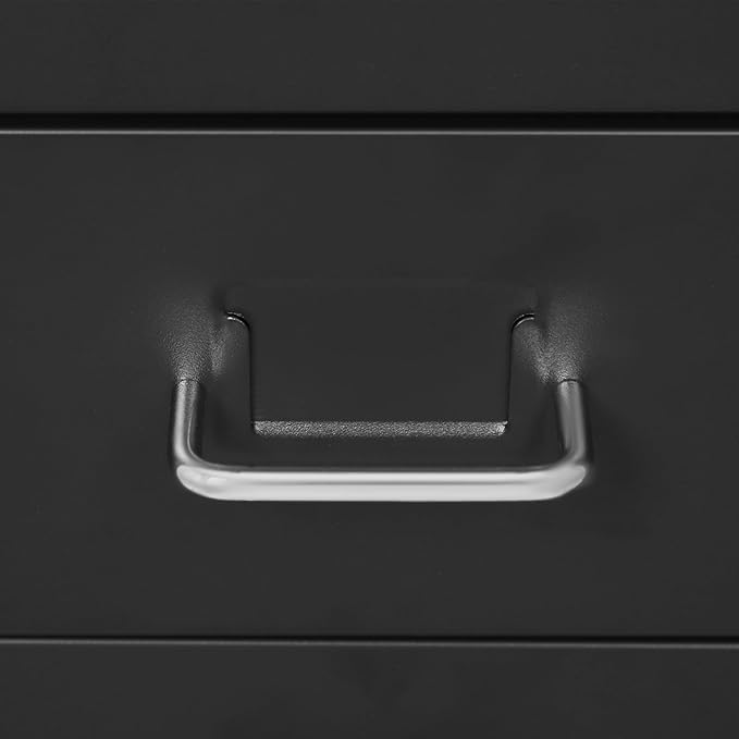 6 Drawers Rolling File Cabinet, Black Metal Filing Cabinets with Lock, 27 inch H Vertical Filing Cabinet Under Desk for Home Office, Heavy Duty Metal Storage Cabinet for A4/Letter/Legal Size File