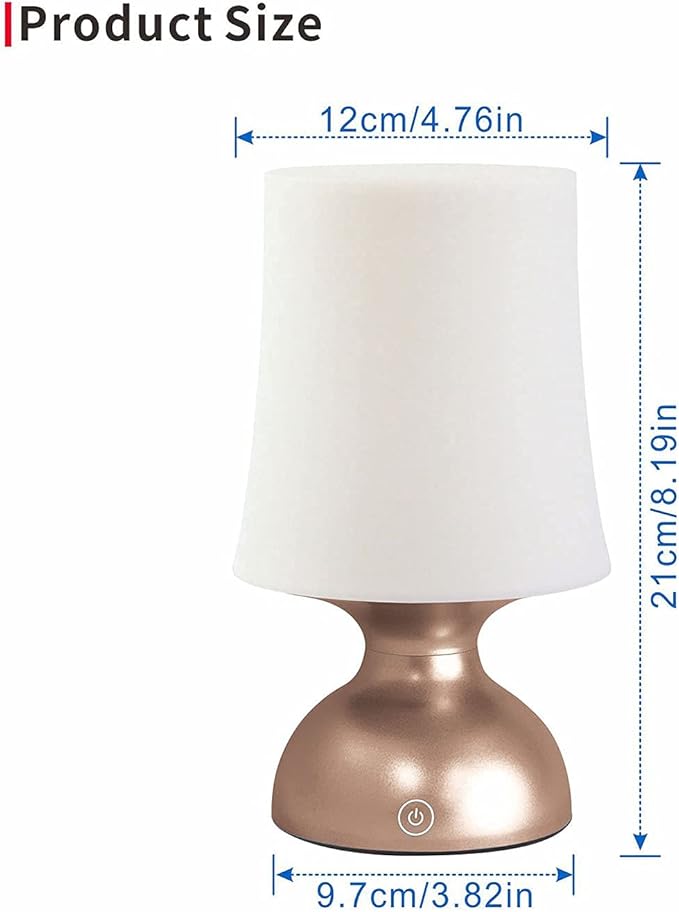 LED Gold and White Lamp,Battery Powered Night Light, Cordless Night Light, 100% Electrical Safety at Home, Minimalist Table Lamp, Decorative Gold Lamp