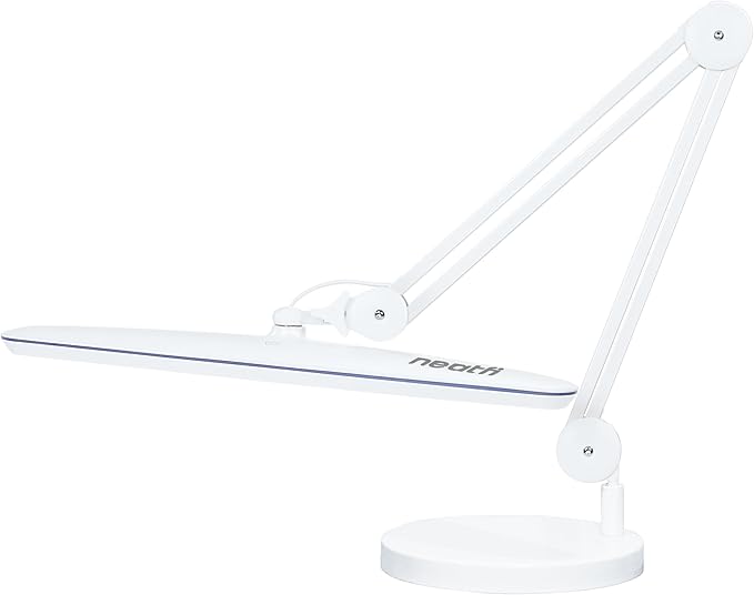 Neatfi XL 2,200 Lumens LED Task Lamp, 24W, 117 Pcs SMD LED, 23 Inches Ultra Wide Lamp, 4 Level Brightness Dimmable, Eye-Caring Light, Glare Free (Non-CCT with Base, White)