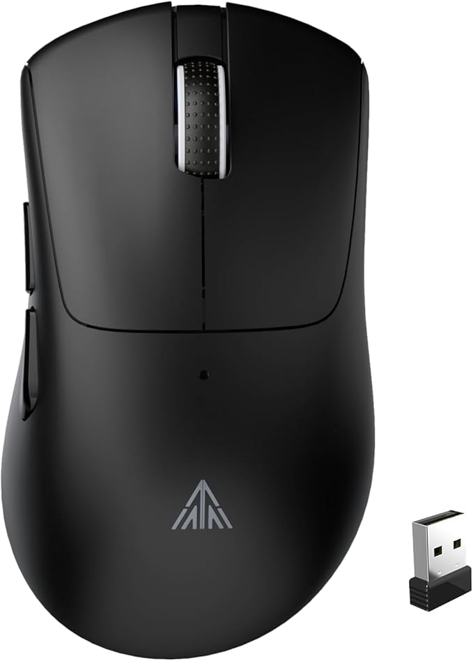 SOLAKAKA SM805 Lightweight Wireless Gaming Mouse,24000 DPI,Tri-Modes Connection,BT5.0/Type-C Wired/2.4G Wireless Mouse Gaming with 2 Side Buttons, Engineering Grip Custom Mouse for Gamer,Black
