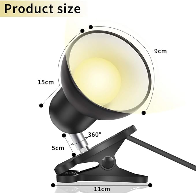 RONG&LAN Clip lamp,360° Rotation Clip on Lamp Portable Book Reading Light,Clamp on Desk/Table/Bunk Bed/Cupboard Home Lighting, (Desk lamp,Seven Colors for Your Choice) (Green)