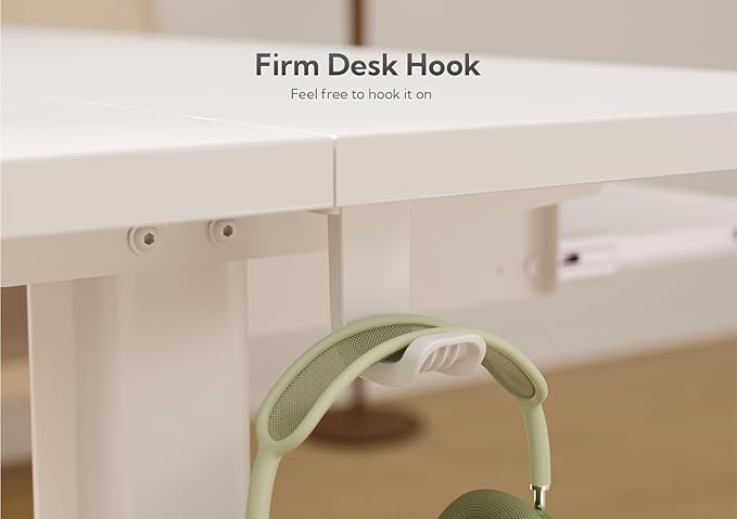 YDN Standing Desk, Height Adjustable Computer Desk with Keyboard Tray, 48 Inch White Ergonomic Desk for Home Office and Gaming