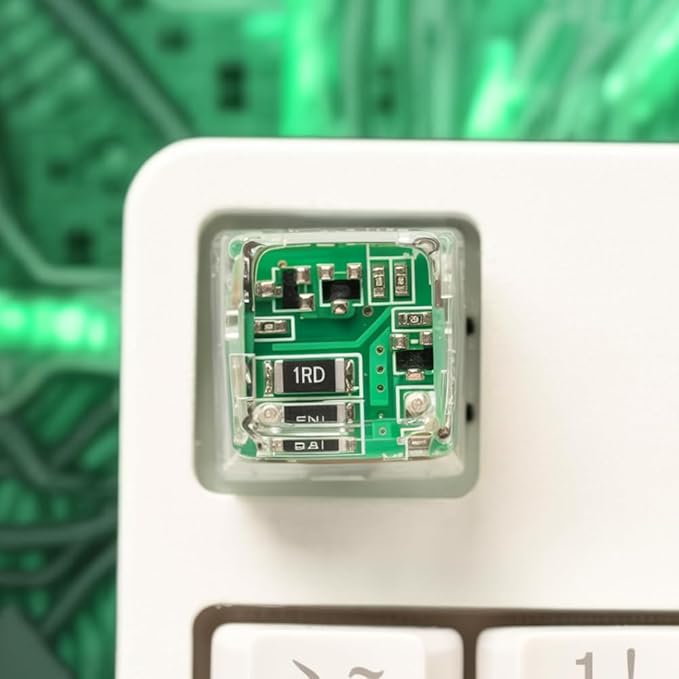 Green Circuit Board Artisan Keycap R1 SA Profile Custom Keycaps 1U ESC Handmade Gaming Resin Key Cap Cherry MX Switch Compatible Mechanical Keyboard Tech Lover Gift