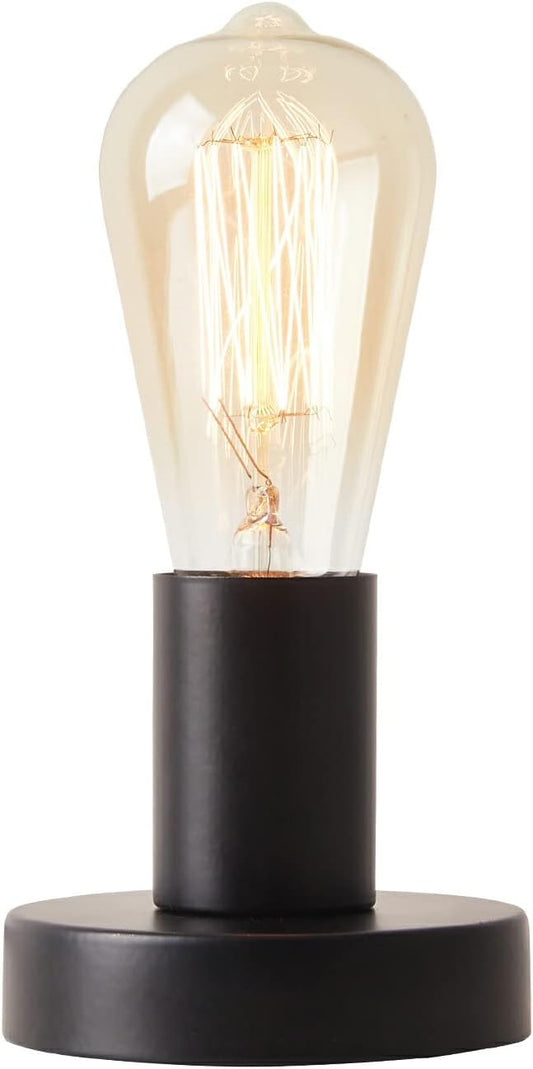 Vintage Table Lamp, Industrial Desk Lamp Small Retro Night Light Steampunk E26 Lamp Holder for Home Lighting Decor, Cafe Bar, Studio Antique Decor, Black (Without Bulb)