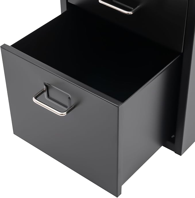 3 Drawers Rolling File Cabinet, Metal Filing Cabinets with Lock, 18.3 inch H Vertical Filing Cabinet Under Desk for Home Office, Heavy Duty Metal Storage Cabinet for A4/Letter/Legal Size File