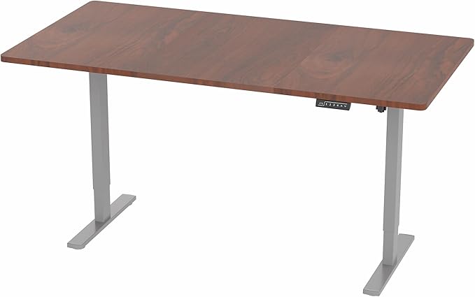 VIVO Electric 71 x 36 in Standing Desk, Memory Height Adjustment, 1B Series, Dark Walnut Top Gray Frame, DESK-KIT-1G7D-36