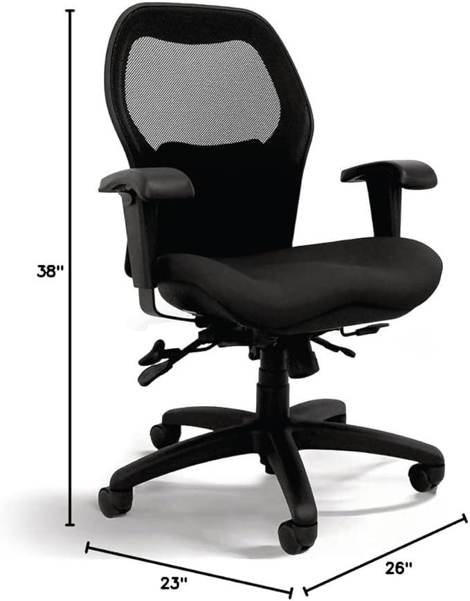 Seating Sola LT Ergonomic Office Chair | Comfortable Mid Back Computer Chair | Back Support Office Chair | Ultra-Soft | Ergonomic Lumbar Support Chair | (Sapphire Blue)