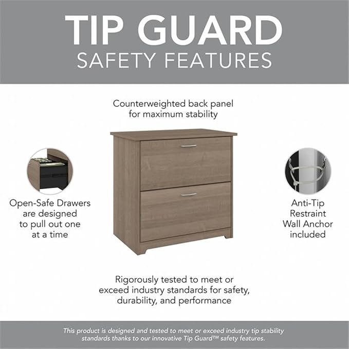 Pemberly Row 2 Drawer Lateral File Cabinet in Ash Gray - Engineered Wood