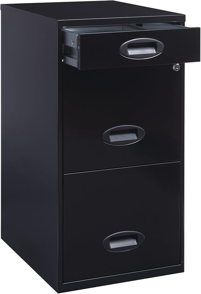 Realspace® SOHO 18"D 3-Drawer Organizer Vertical File Cabinet, Black