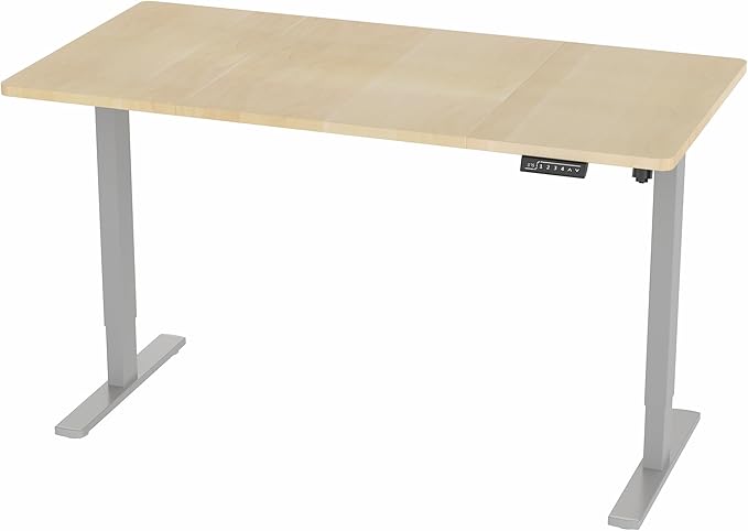 VIVO Electric 60 x 30 in Standing Desk, Memory Height Adjustment, 1B Series, Light Wood Top Gray Frame, DESK-KIT-1G6C-30