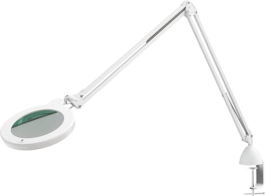 Magnifying Lamp S - Clip On Magnifier Lamp for Nail Salons, Tattoo Artists, Reading & Detailed Work - Dimmable Mag Lamp