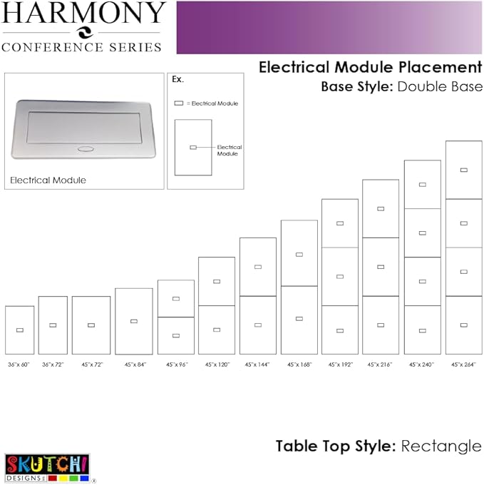 10 Person Rectangle Conference Table with Power And Data | Sturdy Metal Base | Harmony Series Modular Meeting Tables for Offices, Conference Rooms, and Homes | Blonde Surfside Ash - 10'