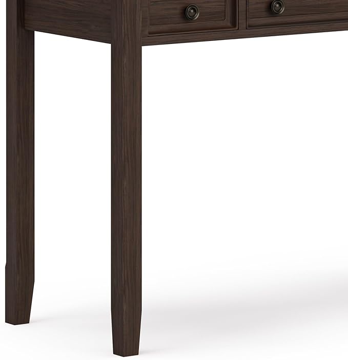 SIMPLIHOME Amherst SOLID WOOD Transitional 54 Inch Wide Desk in Farmhouse Brown, For the Office Desk, Writing Table, Workstation and Study Table