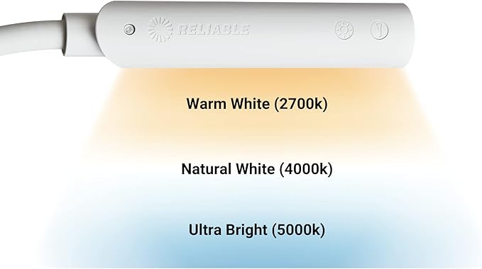 Reliable UberLight™ Flex 1100TL Hard Wired Task Light – LED Portable Light with Table Mount, 26.5” Flexible Gooseneck, 270° Rotational Head, 9 Light Settings, and up to 60,000 Hours of Use