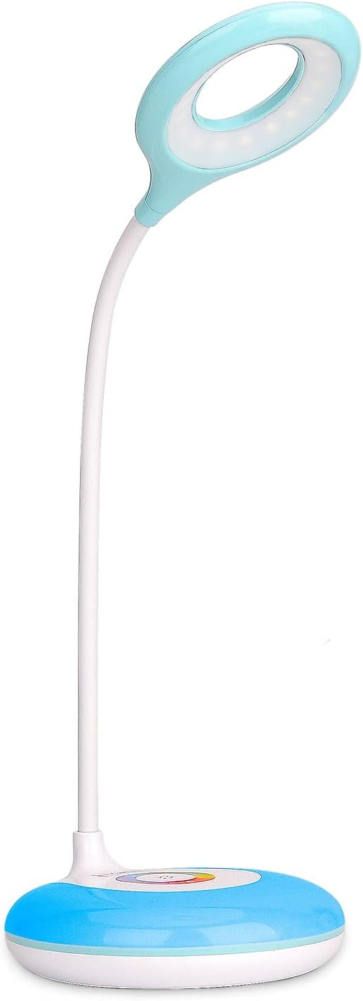 mafiti LED Desk Lamp Cordless Rechargeable Battery Operated Table Light Adjustable Gooseneck Dimmable Touch Control Color Changing RGB Eye-Caring Base Night Light for Kids with USB Charging Cable