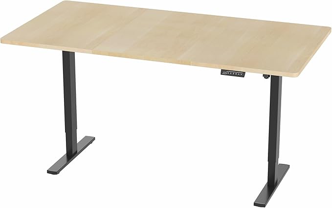 VIVO Electric 71 x 36 in Standing Desk, Memory Height Adjustment, 1B Series, Light Wood Top Black Frame, DESK-KIT-1B7C-36