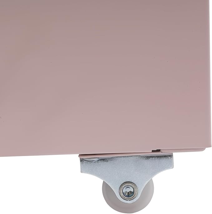 3 Drawer File Cabinet, Mobile Vertical Filing Cabinets with Lock and Wheels Organizer Cabinet for Home Office Files Storage (Pink)
