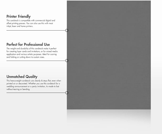 LUXPaper 8.5" x 11" Cardstock | Letter Size | Sterling Gray Linen | 100lb. Cover | 250 Qty
