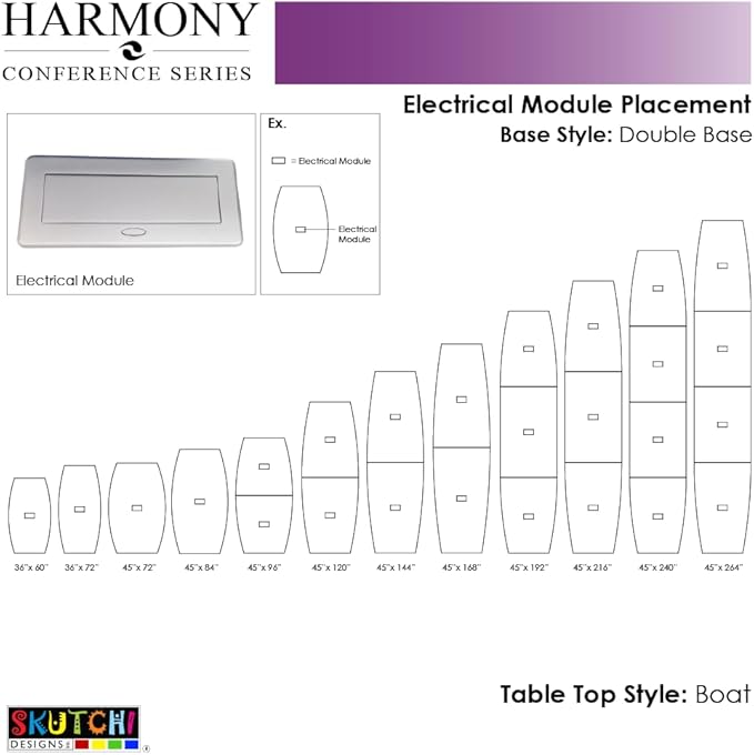 10-Person Boat Shaped Modular Conference Table With Power And Data | Harmony Series | 10' Meeting Room Table | Scratch-Resistant Laminate | Square Metal Bases & Natural Eucalyptus