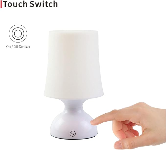 LED Mood Light, Scandinavian Lamp, Battery Powered Night Light, Cordless Night Light, 100% Electrical Safety at Home, Minimalist Table Lamp, Small White Lamp, Gift Ideas