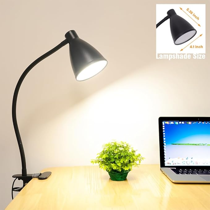 LED Desk Lamp Eye-Caring, 360° Flexible Gooseneck, 10 Brightness Dimmable Reading Light, 3 Color Modes, 10W 40 LED for Home Office, Craft, Computer, Nightstand Reading