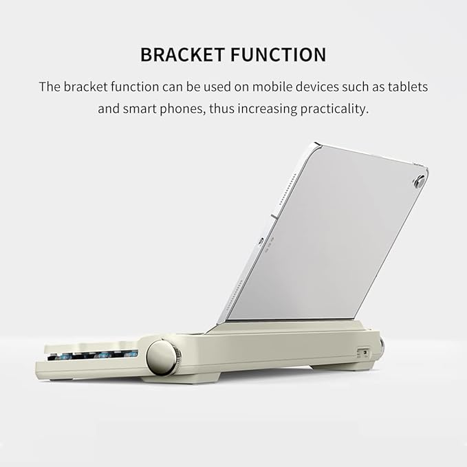 Retro Typewriter Mechanical Keyboard with Tablet Stand, 100 Keys LED Backlit, ABS+PBT Keycaps, Wired/Bluetooth, Blue Switch, Compatible with Windows/Mac/iOS/Android(Ivory Butter Color)