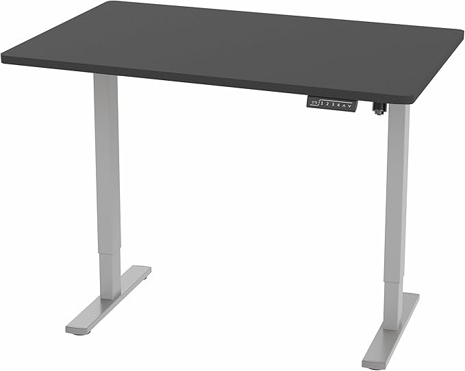 VIVO Electric 48 x 30 in Standing Desk, Memory Height Adjustment, 1B Series, One-Piece Black Top, Gray Frame, DESK-KIT-1G5B