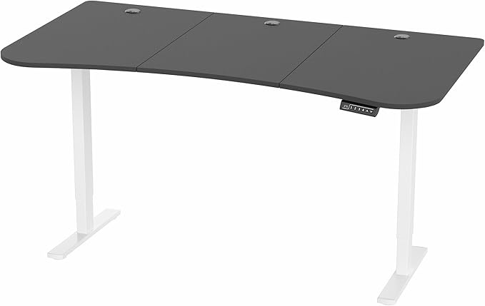VIVO Electric 63 x 32 in Standing Desk, Memory Height Adjustment, 1B Series, Black Top White Frame, DESK-KIT-1W1B