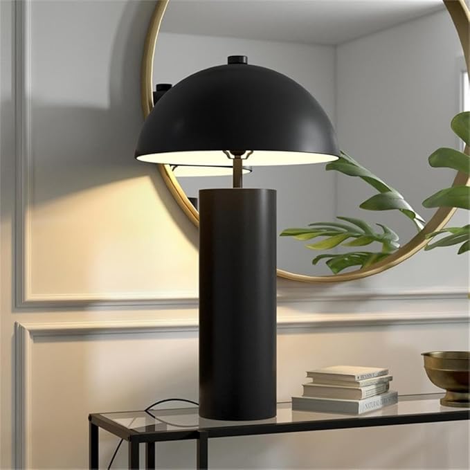 York 27" Tall Table Lamp with Metal Shade in Blackened Bronze/Blackened Bronze