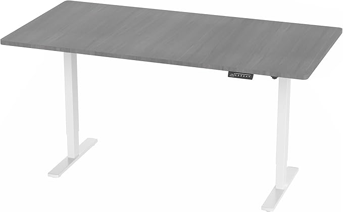 VIVO Electric 71 x 36 in Standing Desk, Memory Height Adjustment, 1B Series, Dark Gray Top White Frame, DESK-KIT-1W7G-36