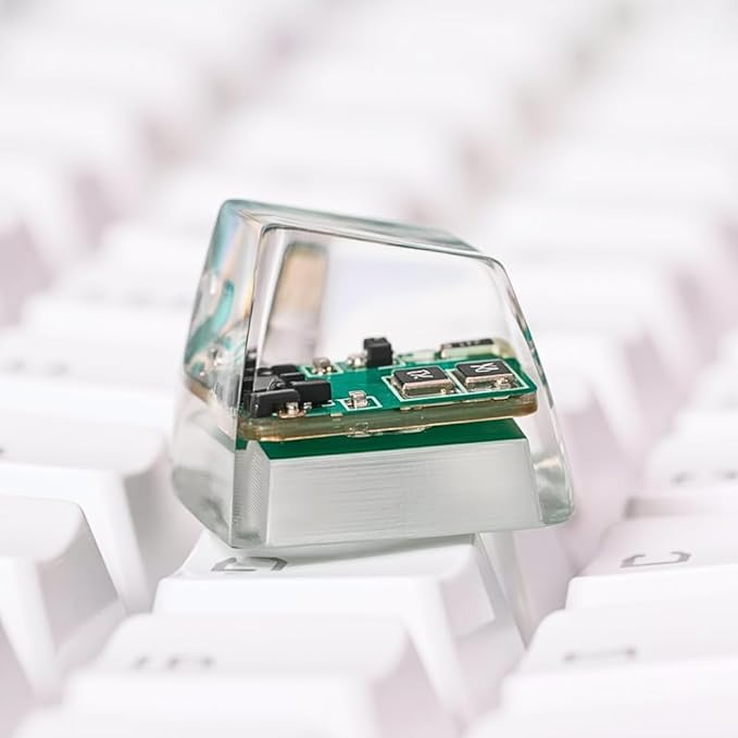Green Circuit Board Artisan Keycap R1 SA Profile Custom Keycaps 1U ESC Handmade Gaming Resin Key Cap Cherry MX Switch Compatible Mechanical Keyboard Tech Lover Gift