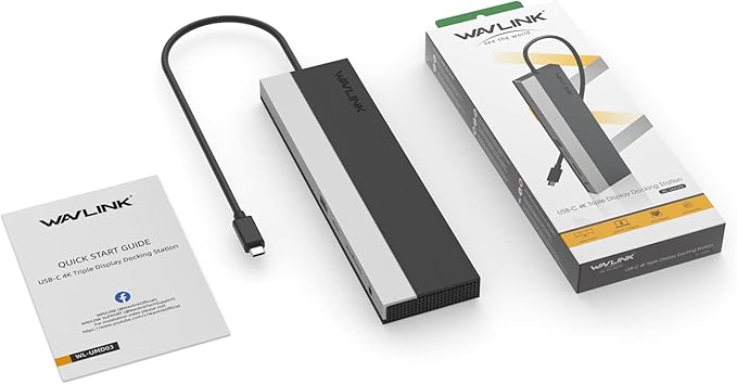 WAVLINK USB C Docking Station Triple Display (DP+HDMI+VGA), 85W PC Charging, SD TF Card Reader, Gigabit Ethernet, 4 USB Ports for Dell XPS 13/15,Lenovo Yoga, MacBook Pro, etc