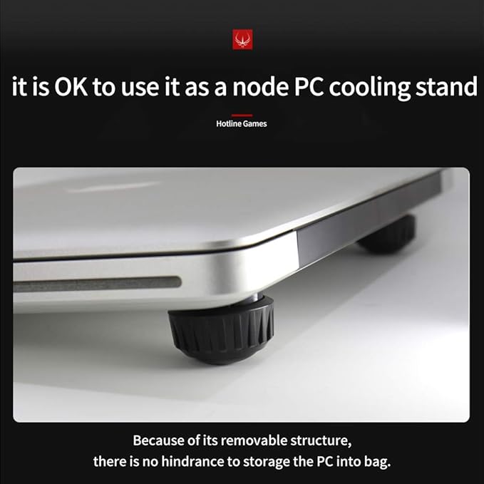 HOTLINEGAMES H2 Ergonomic Keyboard Riser Laptop Notebook Stand Holder Cooler Laptop Cooling Pad (Black-Red)